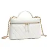 Otoño/Invierno Nuevo Cuero Genuino Estilo Coco Caviar Acolchado Cadena Lonchera Bolso de Caja de Almuerzo de Moda para un Hombro Cruzado de Hombro Portátil