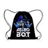 Nuevo producto 3D: Robot espacial Astro Bot, pantalones con bolsillo con solapa y cordón ajustable, mochila escolar portátil de gran capacidad con cordón ajustable, impermeable.