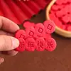 Decoración de Pastel de Año Nuevo 2026 Galletas Toppers Rojos Feliz Año Nuevo Adornos de Moneda Año del Caballo Decoraciones para Horneado de Postres