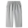 Calças Casuais Transfronteiriças Shorts Masculinos Calças de 6 Pontos Cor Sólida Soltas Calças Casuais de 7 Pontos Logo Estampado Juvenil Estilo Reto