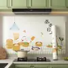 Adesivo à prova de óleo de cozinha Retardante de chamas À prova de fogo Alta temperatura Autoadesivo Coifa Papel de parede especial À prova d'água À prova de umidade Filme de desenho animado