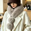 Novo estilo de inverno cachecol felpudo aconchegante e relaxado para mulheres, aquecedor de pescoço de pele sintética quente, versão coreana cachecol de pescoço de pelúcia versátil