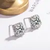 Nuevos Pendientes Geométricos de Cubo de Azúcar, Nuevo Diseño de Nicho, Pendientes de Lujo Ligero Completamente Incrustados con Diamantes, Pendientes de Alta Gama para Chicas con Sentido de la Elegancia