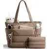 Bolsa Tote Puffer Feminina Amazon Leve Fofa Bolsa Tote de Trabalho Bolsa de Ombro Acolchoada Grande Capacidade Transfronteiriça