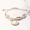 Amazon Moda Europea y Americana Transfronteriza Estilo Vacaciones en la Playa Pulsera de Cuerda Simple con Conchas Nuevo Producto de Verano Accesorios Pulsera