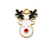 Componentes de brinco, pulseira, pingente e acessório DIY de liga metálica com design de Papai Noel, rena, árvore e floco de neve com efeito de gota de óleo, estilo cartoon, transfronteiriço