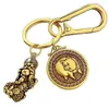 Colgantes de Animales del Zodiaco (Doce), Amuletos de Viaje Seguro, Colgantes de Buda, Llaveros de Llave de la Fortuna de Una Hoja, Mosquetones, Colgantes de Pixiu Atractores de Riqueza
