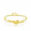 Nova Pulseira Borboleta Banhada a Ouro Prata de Lei S925 18K Giratória da Fortuna Simples Versátil Romântica Joia de Moda Feminina