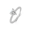 Estilo Ins Lujo Accesible Celebridad de Internet Transmisión en Vivo Anillo en Forma de Corazón Anillo de Diamante Moissanita Imitación Color D Anillo de Gama Alta para Mujer