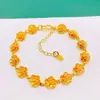 Suministro en Vivo Pulsera de Flor de Fila Única Retro Chapada en Cobre y Oro para Mujer Pulsera de Flor de Rosa de Moda Joyería al por Mayor