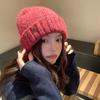 Gorro de punto para cachorro para niños, otoño e invierno 2024, nuevo estilo, gorro de lana con cabeza grande y pequeña.