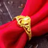Anillo de oro de arena de Vietnam para mujer, no se decolora, todo a juego, anillo de temperamento, chapado en oro, anillo de amor vivo, apertura ajustable, venta al por mayor