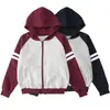 Estudantes do Ensino Médio e Fundamental Primavera e Outono Tops de Uniforme de Beisebol com Capuz Uniformes Escolares Meninos e Meninas Roupas Esportivas Datas Vermelho Azul Marinho Norte e Grande Pertence
