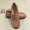 Zapatos para Mujer de Tallas Grandes Transfronterizos, Estilo Europeo y Americano, Marrón Retro, Mocasines cosidos de suela gruesa, Zapatos de Commuter Británicos, Negro al por Mayor