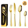 Popular Conjunto de Talheres de Aço Inoxidável 1010 Transfronteiriço Conjunto de 16/24/30 Peças Faca de Churrasco, Garfo, Colher Conjunto de Talheres Estilo Ocidental