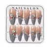Unhas Postiças Azuis Longas Estilo Gatinho Francês Usáveis Atacado Estilo Ins Unhas Postiças Usáveis Unhas Postiças de Luxo Usáveis