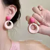 Notas de salida de primavera ~ aretes de flor seca color rosa seco estilo vacacional nuevos de primavera para mujer aretes frescos exquisitos dulces