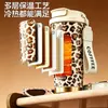 Vaso de Paja con Estampado de Leopardo, Vaso Térmico para Dos Bebidas, Taza de Café, Vaso de Agua Fría de Aspecto Elegante para Niñas, Vaso Portátil Creativo para Coche