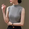2026 Nuevo Chaleco Negro Sin Mangas para Mujer Otoño Cuello Alto Capa Interior Ropa Exterior Ajustado Algodón Modal Tacto de Alta Gama Top