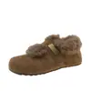 Zapatos de invierno sin cordones tacón oculto estilo Birkenstock para mujer forro de felpa cálido pelo 2026 invierno nuevo popular zapatos de algodón