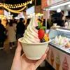 Tazones desechables biodegradables de pulpa de papel espesada, tazones personalizables para helado, tazones espesados para postre y yogur, cajas de embalaje para llevar