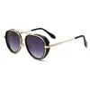 Gafas de Sol Estilo Aviador Europeas y Americanas, Gafas Redondas Retro, Diseño de Doble Puente Geométrico de Moda, Gafas de Sol con Protección Solar para Viajes