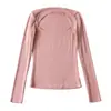 Camiseta Sexy de Manga Longa com Gola Cobertura para Clavícula Estilo Pura Luxúria Outono Novo Slim Gola Quadrada Cor Lisa Camisa Básica para Mulheres