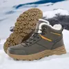 Zapatos Deportivos de Algodón de Terciopelo para Hombre de Talla Grande Transfronterizos Zapatos de Nieve Calientes para Hombre Zapatos para Senderismo y Montañismo al Aire Libre Zapatos de Invierno a Prueba de Frío