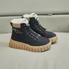 Novas botas de inverno estilo Martin para comércio exterior e e-commerce transfronteiriço, cano alto estilo coreano com forro de pelúcia, sola grossa, casual, quentes, adequadas para estudantes do sexo feminino e fotografia de rua