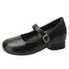 Zapatos para Mujer de 6 cm de Altura, de una Sola Correa, Suela Suave Antideslizante, para Personas Bajitas, Adecuados para Combinar con Faldas, con Tacones Gruesos tipo Mary Jane y Suelas Gruesas