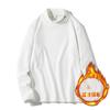 Camiseta de Manga Larga para Otoño e Invierno para Hombre, Cálida, Moderna, Bordada, Casual, Forrada con Vellón de Conejo, Gruesa, con Medio Cuello, Base para Hombre