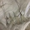 Li Huier [Anillo de Perla] Pendiente de Perla Borla Luz Blanca Lujo de Alta Gama Pendientes Largos Joyería para Orejas Collar