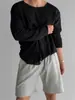 Blusa Ligera y Transpirable con Protección Solar Manga Larga Camiseta de Punto para Hombre Verano Estilo Americano Casual Holgada