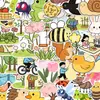 64 Adesivos Decorativos de Jardim de Infância com Tema de Primavera, Verde Floresta Materiais Decorativos para Artesanato de Volta às Aulas, Adesivos de Mesa DIY
