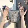 Ventas Directas de Fábrica Superventas Transfronterizos Satén de Seda de Hielo Adorno de Encaje Tiro Bajo Bragas para Mujer Tangas Sexy de Malla Sin Costuras
