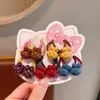 Conjunto de elásticos de cabelo infantis estilo coreano com bolinhas, laços e florzinhas, projetado para meninas prenderem o cabelo sem causar danos, acessórios de cabelo