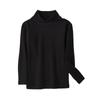 Roupas infantis outono e inverno meninos e meninas infantis tops forrado de lã quente aquecimento meia gola alta camisa de assentamento T-shirt respirável engrossado