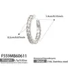 Moda Europea y Americana Personalidad Clips para Orejas de Zirconia con Diamantes Completos para Mujer, Fila Simple de Diamantes, Pendientes de Diseño Nicho, Acero Inoxidable Oro de 18K