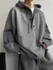 Suéter con Capucha Talla Grande 150kg Estilo Retro Americano para Hombre Otoño/Invierno Suéter de Punto Relajado Chaqueta Sudadera Cleanfit