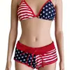 Conjunto de Bikini de Dos Piezas con Shorts Estampados Sexy Estilo Europeo y Americano con Amarre Y2K Espalda Descubierta Traje de Baño Venta al por Mayor