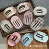 Pinza para el cabello ovalada estilo coreano/japonés para mujer, Pinza de garra plana de cuadros de lunares para moño de pelo, Pinza de pico de pato grande, Pinza para el cabello con lazo, Accesorios para el cabello