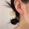 Aretes de Plata de Ley s925 con Forma de Flor de Encaje Estilo Japonés Coreano Dulce Lindos Huecos de Encaje Nicho Diseño de Alta Gama