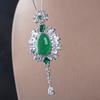 Pingente de ouro antigo vermelho e verde calcedônia colar feminino elegante gotas de água ouro incrustado clavícula colar feminino