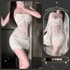 Lingerie Sexy com Renda de Tule e Design Vazado, Incluindo uma Camisola Bordada Solúvel em Água de Alta Durabilidade e uma Camisola de Dormir Justa
