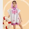 Capa de Banho Infantil com Capuz Vestível, Toalha de Banho Absorvente com Desenho Animado para Natação e Uso Doméstico, Toalha de Banho Estampada de Secagem Rápida, Personalizável