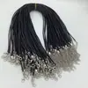 Venta Diaria al por Mayor Grande de 50,000 Cuerda de Hilo de Cera Coreana Cadena sin Cola Collar Cuerda de Cuero Negro 1.5 mm Accesorios de Joyería