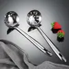 Concha de Sopa de Aço Inoxidável com Cabo Longo para Servir Sopa e Mingau, Utensílio de Cozinha para Restaurantes, Escumadeira para Hot Pot, Design Moderno