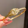 Pulseira com Fivela de Encaixe em Forma de Cobra Banhada a Ouro Real 18K Moda Retrô Pulseira Elegante Luxo Acessível Joias de Alta Qualidade para Mulheres