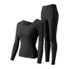 Conjunto de ropa interior térmica de manga larga y pantalón largo con ácido hialurónico y camelia, amigable con la piel, no requiere sujetador, top y pantalón térmico de otoño, venta al por mayor