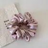 Goma para el pelo de satén perlado de alta gama coreana con pedrería, suave y a la moda, simple para coleta alta o moño para mujeres